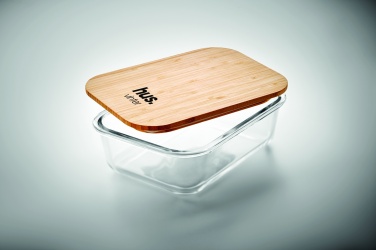 Logo trade advertising products picture of: Glass lunchbox with bamboo lid