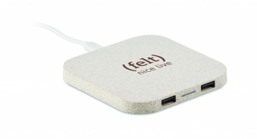 Logo trade promotional gift photo of: Hub charger wheat straw/ABS 5W