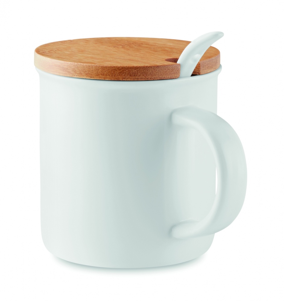 Logotrade promotional items photo of: Porcelain mug with spoon