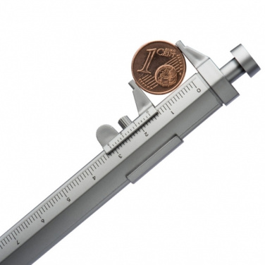 Logotrade promotional products photo of: Plastic ballpen with sliding calliper PRESCOT