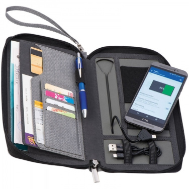 Logo trade promotional giveaways image of: Travel folder with power bank Almera
