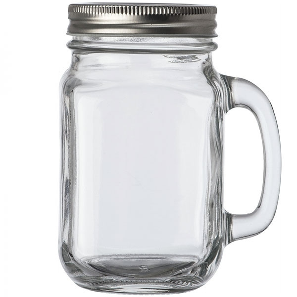 Logo trade promotional product photo of: Drinking glass with handle and lid TREVISO 450 ml