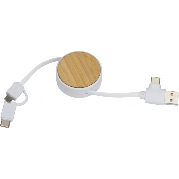 Logotrade promotional giveaways photo of: Bamboo charging cable GRONINGEN
