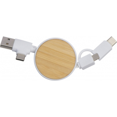 Logotrade promotional items photo of: Bamboo charging cable GRONINGEN