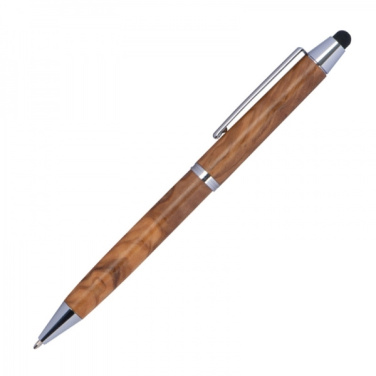 Logo trade promotional giveaway photo of: Wooden ballpen with touch function ERFURT