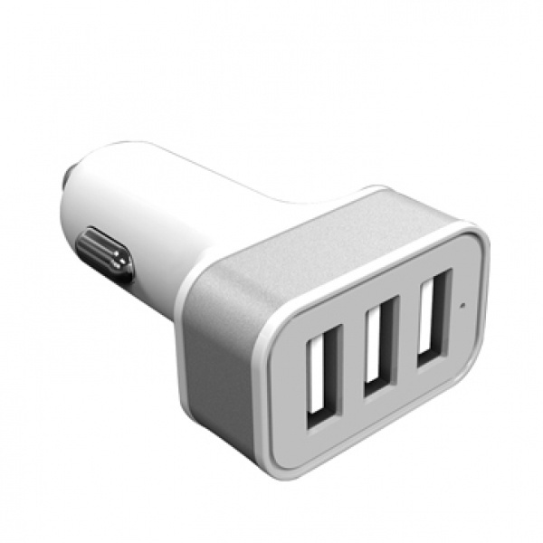 Logo trade promotional gifts image of: Car Charger with 3 USB ports