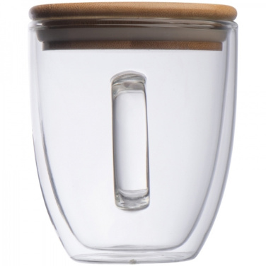 Logo trade promotional gifts image of: Double-walled glass cup GERTHE 350 ml