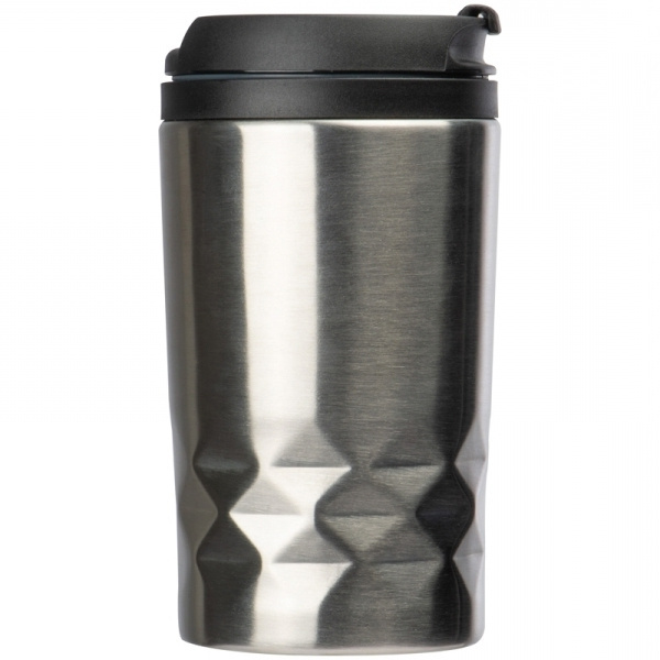 Logo trade promotional items picture of: Stainless steel mug with lid ROMA 250 ml