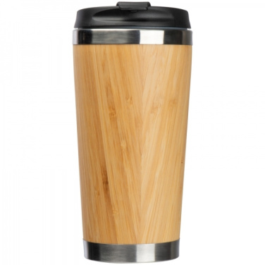 Logo trade business gifts image of: Stainless steel mug BAMBOOGARDEN 400 ml