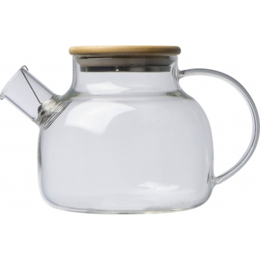 Logo trade promotional gifts image of: Glass jug with bamboo lid FRANKFURT 1000ml