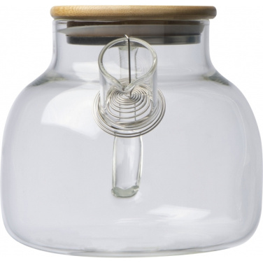 Logo trade promotional gifts image of: Glass jug with bamboo lid FRANKFURT 1000ml