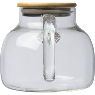 Logotrade promotional item picture of: Glass jug with bamboo lid FRANKFURT 1000ml