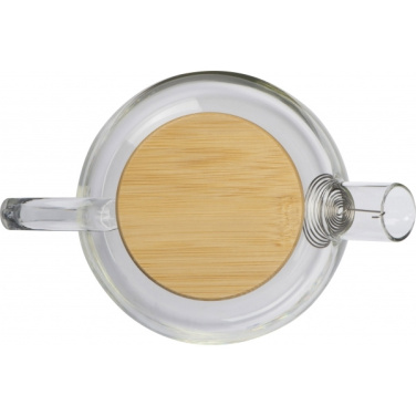 Logotrade promotional merchandise photo of: Glass jug with bamboo lid FRANKFURT 1000ml