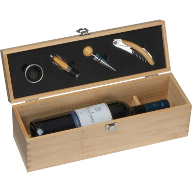 Logo trade promotional gifts picture of: Wooden wine box SAINT-ETIENNE