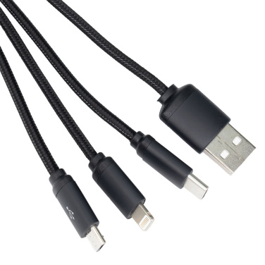 Logo trade corporate gifts image of: 3in1 long cable with elighted logo for engraving, W201TG
