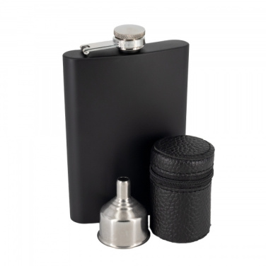 Logo trade promotional gifts image of: Hip flask MADONIE Schwarzwolf