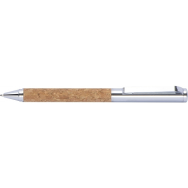 Logo trade promotional items image of: Twist-ballpen metal and cork LILLEHAMMER