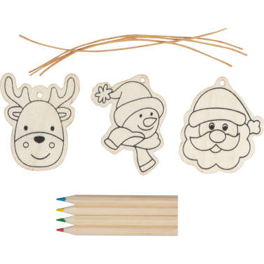 Logo trade promotional merchandise photo of: Christmas tree tag painting set DRESDEN