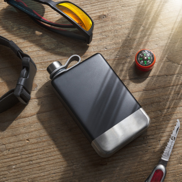 Logo trade promotional merchandise picture of: Hip flask HALTI Schwarzwolf