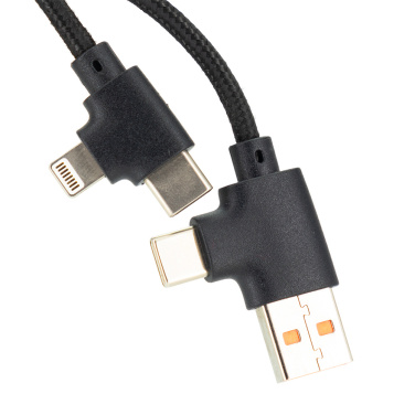 Logo trade promotional items picture of: 4in1 long wooden cable with elighted logo for engraving