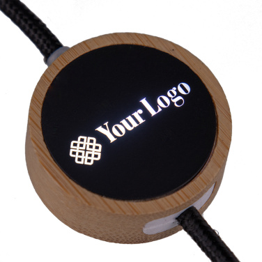 Logo trade business gift photo of: 4in1 long wooden cable with elighted logo for engraving
