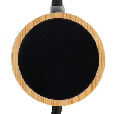 Logotrade promotional gift picture of: 4in1 long wooden cable with elighted logo for engraving