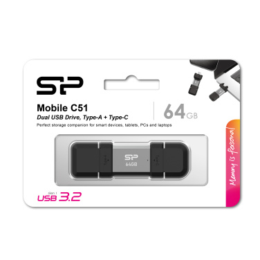 Logo trade promotional gift photo of: Pendrive Silicon Power Mobile - C51 3.2, 64GB