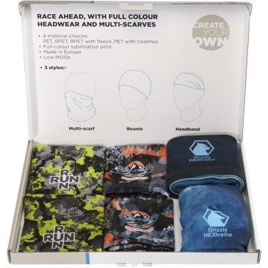Logo trade business gifts image of: Sublimation headwear sample box