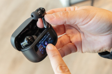 Logotrade promotional giveaways photo of: Airtune RCS recycled plastic ANC earbuds with touch screen