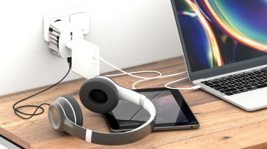 Logotrade advertising product image of: SKROSS World Travel Adapter MUV 2-pole with USB A and C