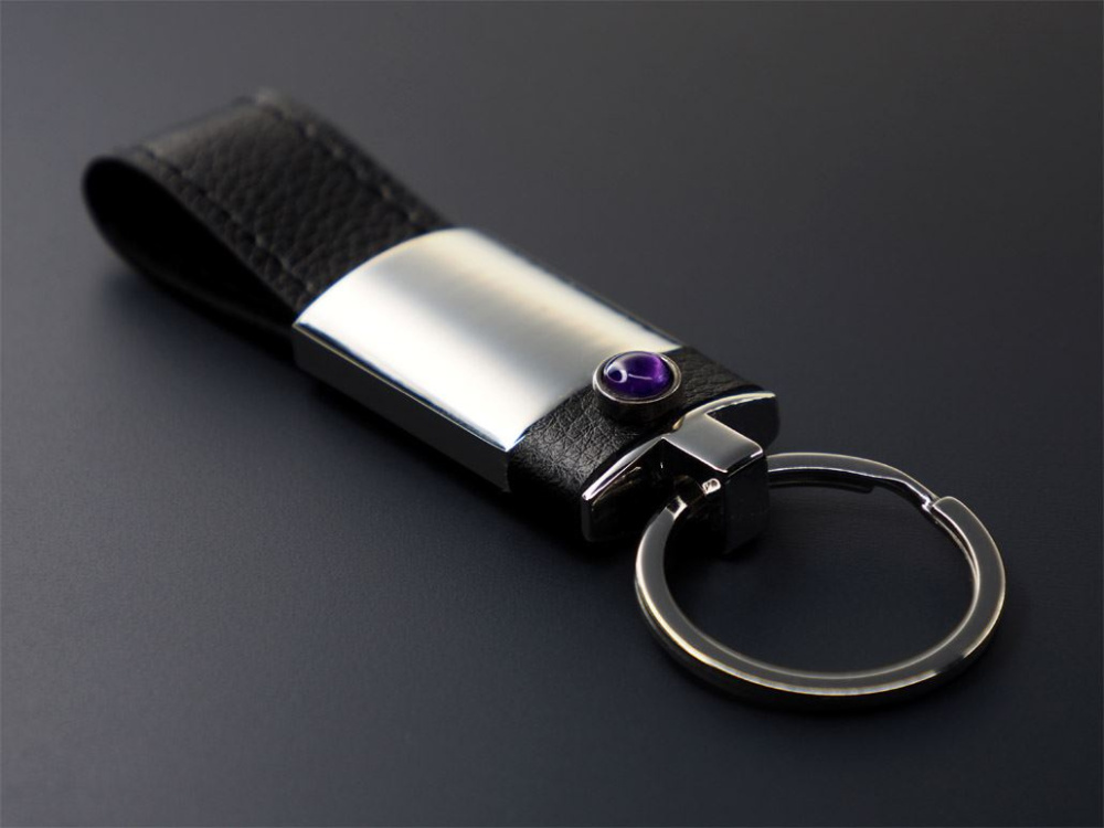 Logo trade promotional merchandise picture of: Amethyst Keyring 1296095