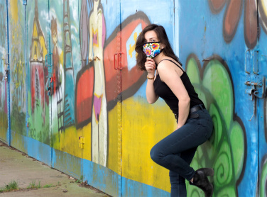 Logotrade promotional giveaway picture of: MARS PRO cotton mask (size M) with pocket and HEPA filter 1380165