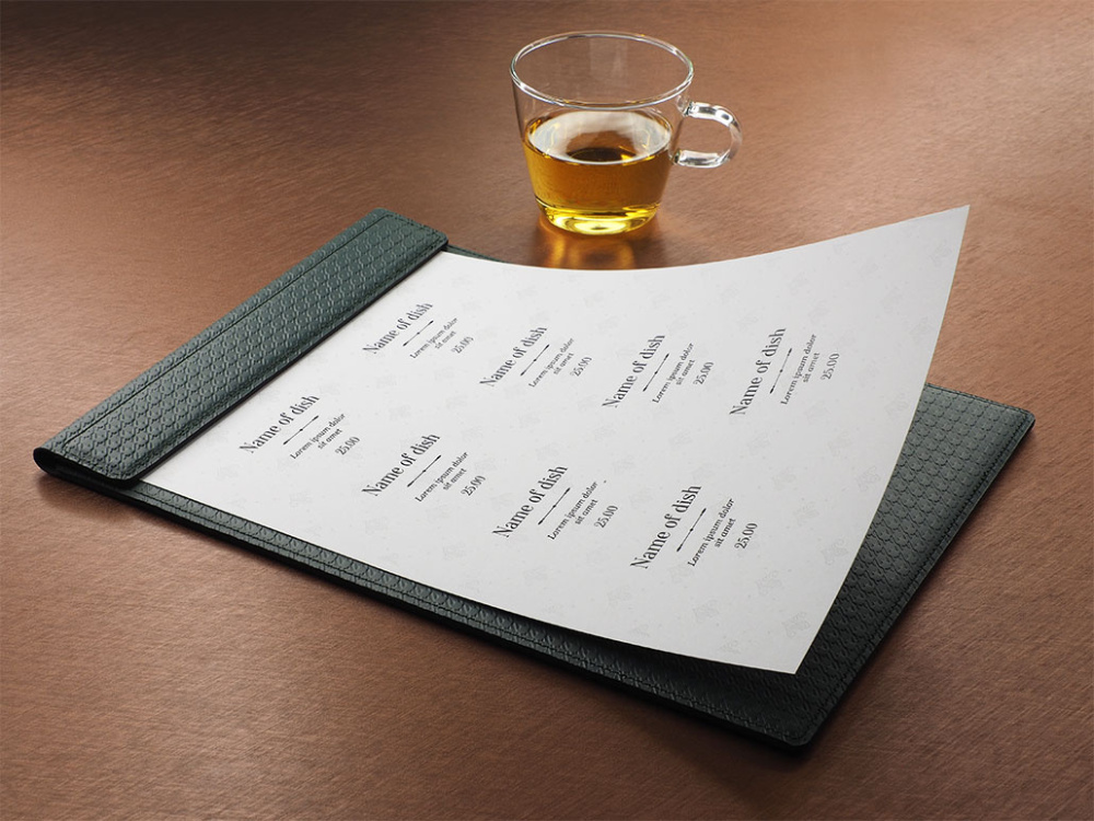 Logo trade business gifts image of: Menu cover 1241239