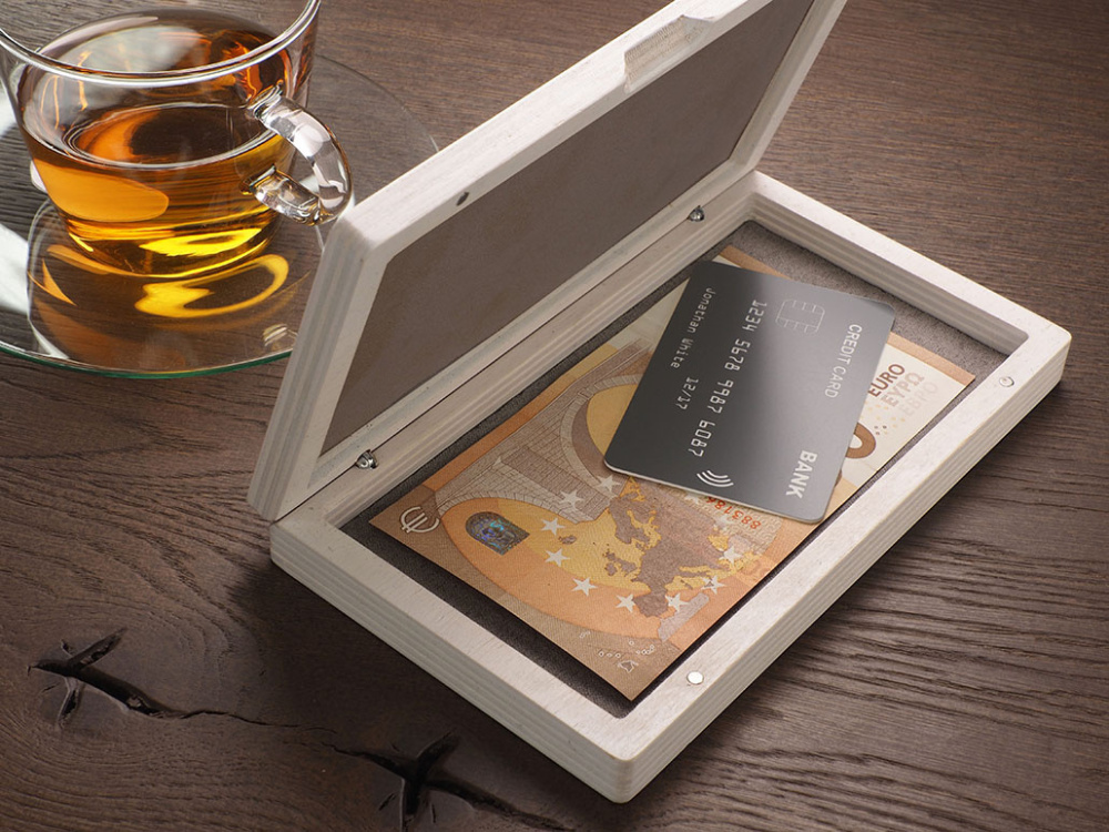 Logo trade promotional giveaways picture of: Wooden bill box 1816121