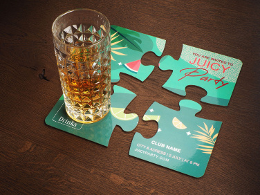 Logotrade promotional item image of: Set of 4 PUZZLE glass coasters 1835117