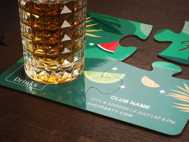 Logo trade corporate gift photo of: Set of 4 PUZZLE glass coasters 1835117