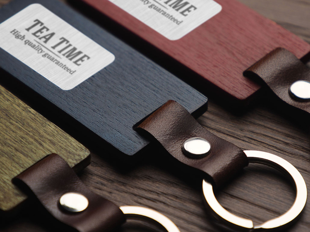 Logo trade promotional merchandise photo of: Wooden keyring 1853121