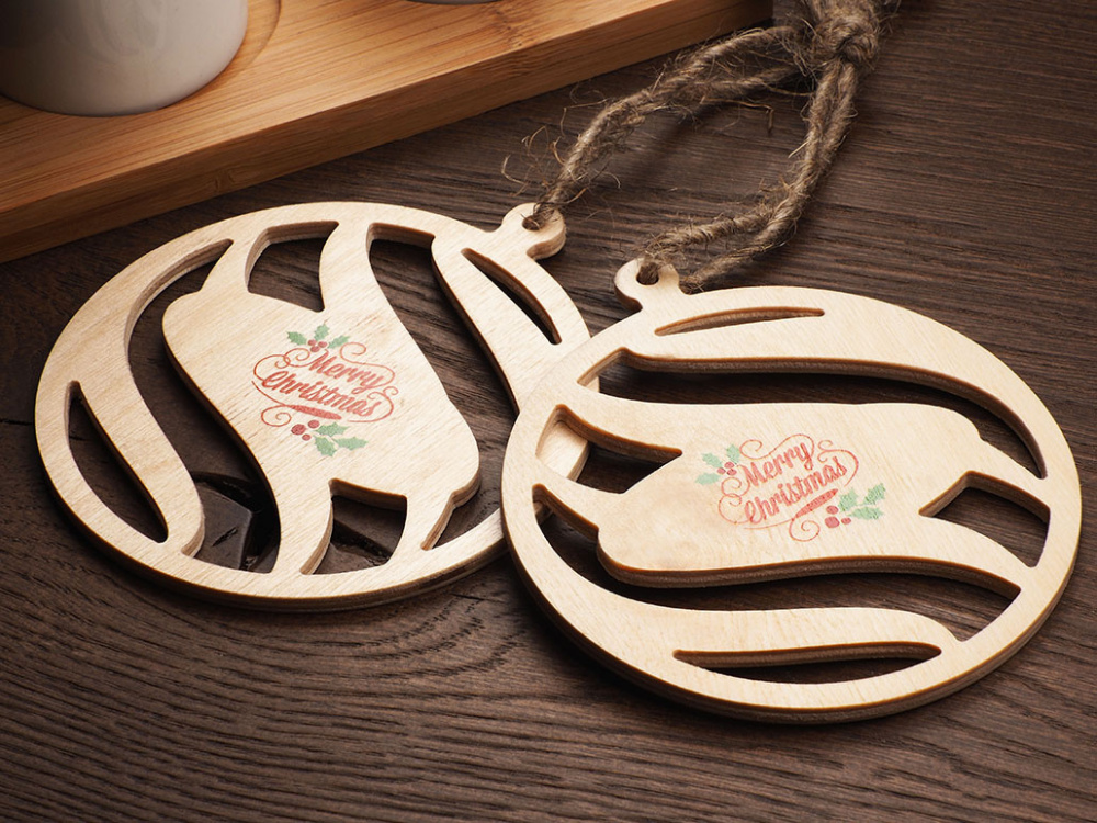 Logo trade promotional gift photo of: Wooden Christmas Decoration 1856121