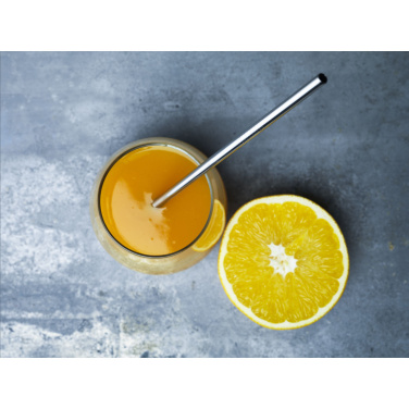 Logo trade promotional merchandise image of: Reusable 1 piece ECO Straw Set stainless-steel straw