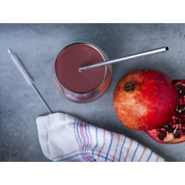 Logo trade promotional merchandise picture of: Reusable 1 piece ECO Straw Set stainless-steel straw