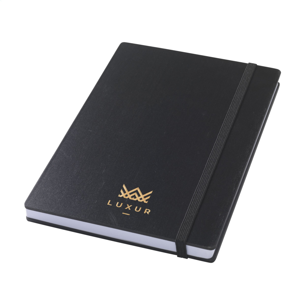 Logotrade promotional products photo of: Bamboo Journal Naked Spine Paper Notebook Black A5