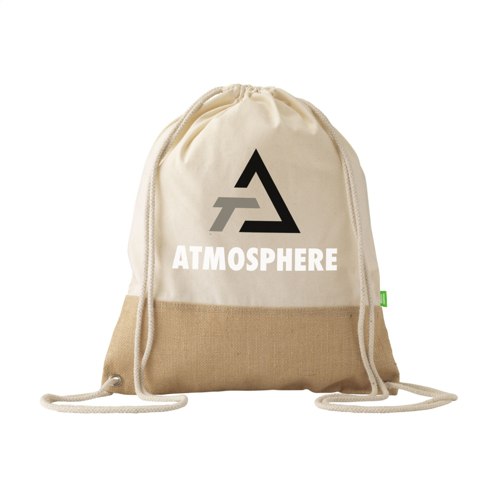 Logo trade promotional merchandise picture of: Combi Organic Backpack (160 g/m²)