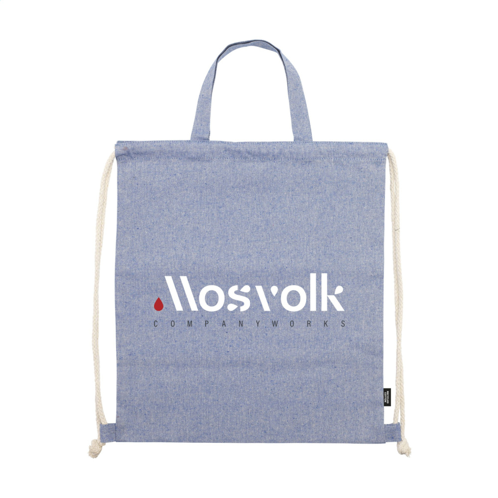 Logo trade promotional gift photo of: GRS Recycled Cotton PromoBag Plus (180 g/m²) backpack
