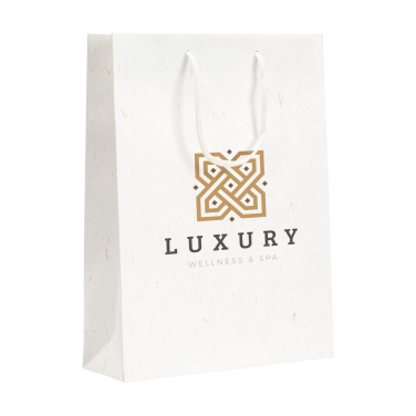 Logotrade promotional gift image of: Leaf It Bag recycled with straw fibres (180 g/m²) L