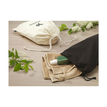 Logotrade promotional gift picture of: Gift Pouch Natural GRS Recycled Cotton (150 g/m²) L