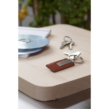Logo trade promotional giveaways image of: LeatherKey keyring