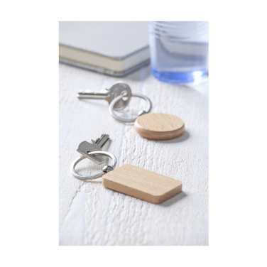 Logo trade promotional products image of: WoodKey Circle keychain