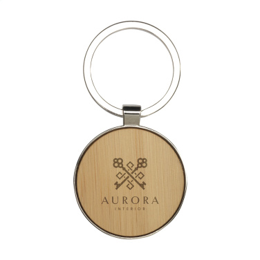 Logo trade promotional item photo of: Bamboo Key Circle keyring