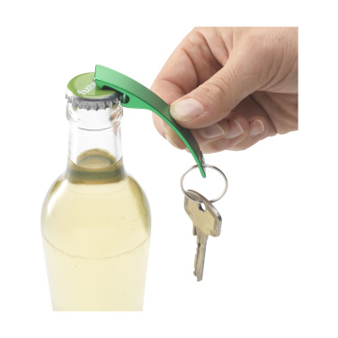 Logotrade promotional item image of: Alu Opener GRS Recycled keyring