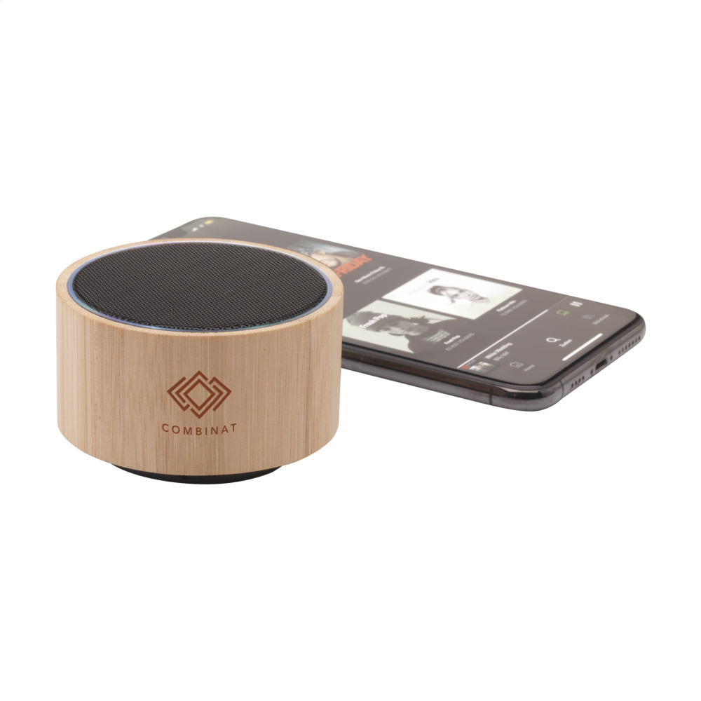 Logo trade promotional giveaways image of: Wave Bamboo Wireless Speaker